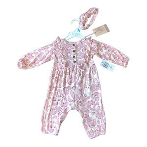 NWT Jessica Simpson Pink Printed Romper w/ Headband